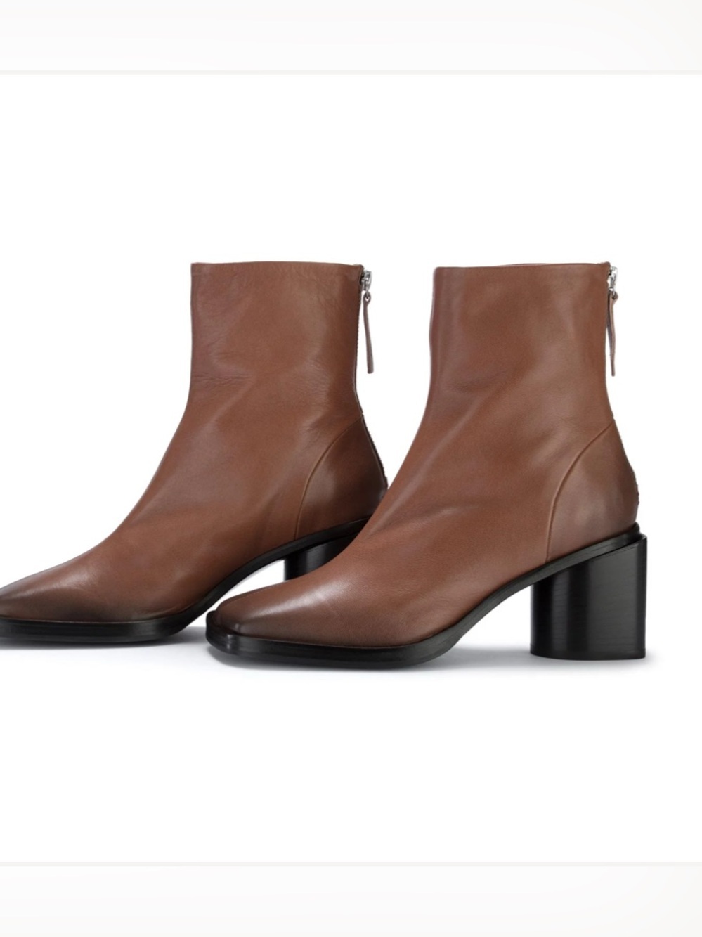 Halmanera Italian Leather Ankle Boots Heels Linda 13 Caramel Brown Size 40 US 10 - Picture 3 of 15